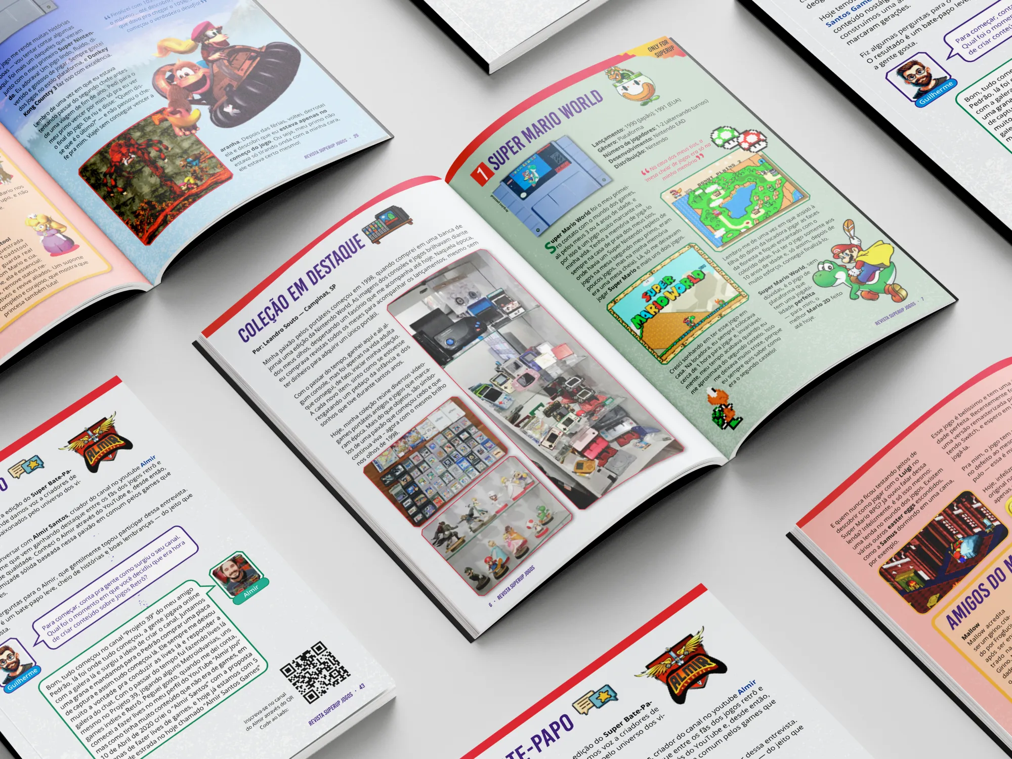 Páginas internas: Coleção em Destaque, Super Mario World e Super Bate-Papo