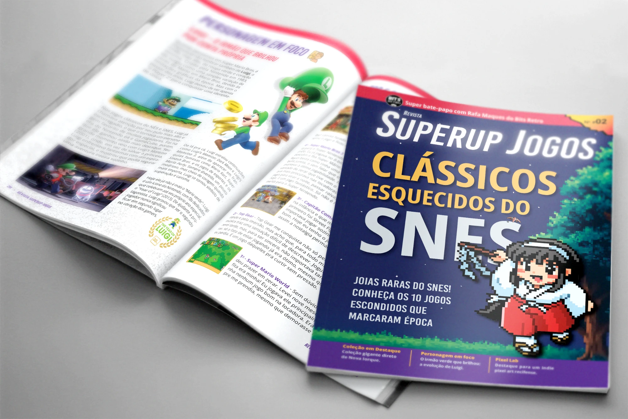 Revista aberta: Personagem em Foco (Luigi) e o top 10