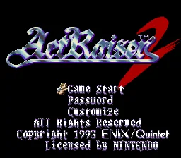 ActRaiser 2: tela de título