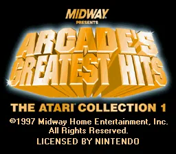 Arcade's Greatest Hits - The Atari Collection 1: tela de título