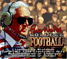 Bill Walsh College Football: tela de título