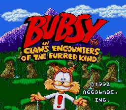 Bubsy in - Claws Encounters of the Furred Kind: tela de título