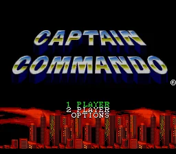 Captain Commando: tela de título