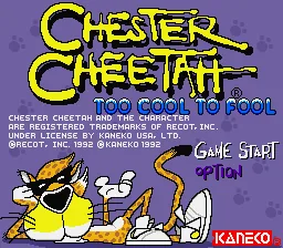 Chester Cheetah - Too Cool to Fool: tela de título