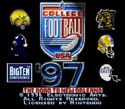 College Football USA 97: tela de título
