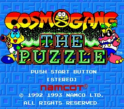 Cosmo Gang - The Puzzle: tela de título