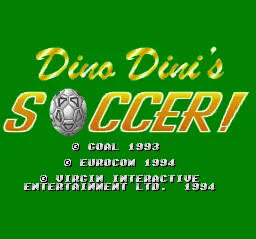 Dino Dini's Soccer!: tela de título