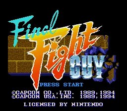 Final Fight Guy: tela de título