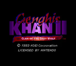 Genghis Khan II - Clan of the Gray Wolf: tela de título