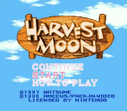 Harvest Moon: tela de título