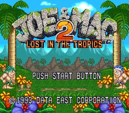 Joe & Mac 2 - Lost in the Tropics: tela de título