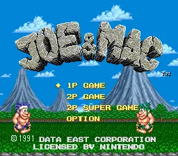 Joe & Mac: tela de título