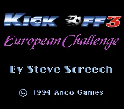 Kick Off 3 - European Challenge: tela de título