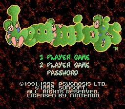 Lemmings: tela de título