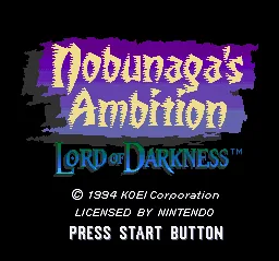 Lord of Darkness: tela de título