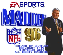 Madden NFL 96: tela de título