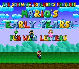 Mario's Early Years - Fun with Letters: tela de título