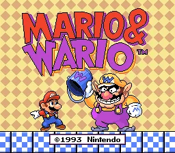 Mario to Wario: tela de título