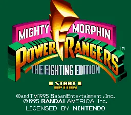 Mighty Morphin Power Rangers - The Fighting Edition: tela de título