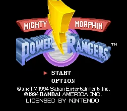 Mighty Morphin Power Rangers: tela de título