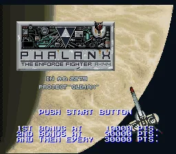 Phalanx: tela de título