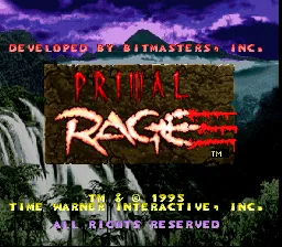 Primal Rage: tela de título