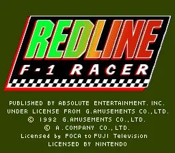 Redline F-1 Racer: tela de título
