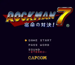 Rockman 7 - Shukumei no Taiketsu!: tela de título