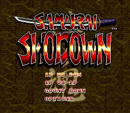 Samurai Shodown: tela de título