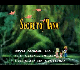 Secret of Mana: tela de título