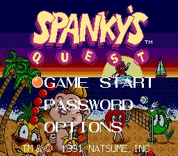 Spanky's Quest: tela de título