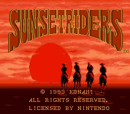 Sunset Riders: tela de título