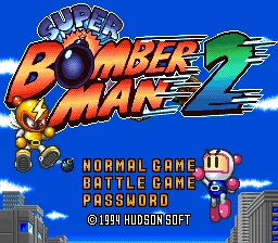 Super Bomberman 2: tela de título