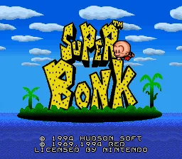 Super Bonk: tela de título