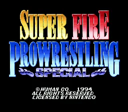 Super Fire Pro Wrestling Special: tela de título