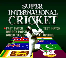Super International Cricket: tela de título