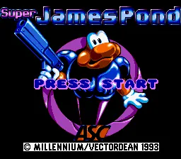 Super James Pond: tela de título