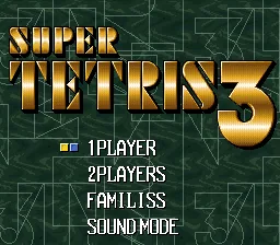 Super Tetris 3: tela de título