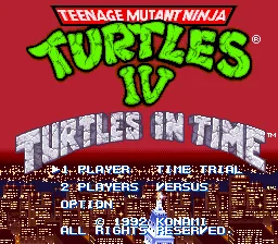 Teenage Mutant Ninja Turtles IV - Turtles in Time: tela de título