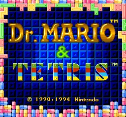 Tetris & Dr. Mario: tela de título