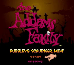 The Addams Family - Pugsley's Scavenger Hunt: tela de título
