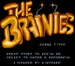 The Brainies: tela de título