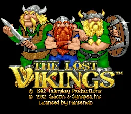 The Lost Vikings: tela de título