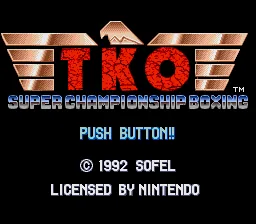 TKO Super Championship Boxing: tela de título