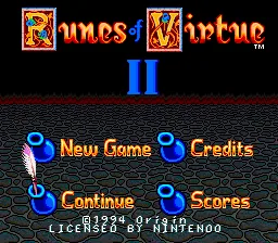 Ultima - Runes of Virtue II: tela de título