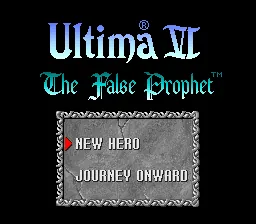 Ultima - The False Prophet: tela de título