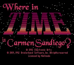 Where in Time Is Carmen Sandiego: tela de título