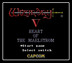 Wizardry V - Heart of the Maelstrom: tela de título