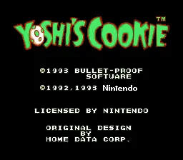 Yoshi's Cookie: tela de título