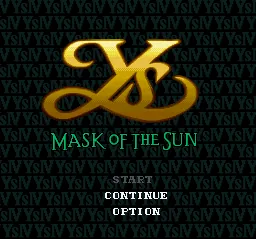 Ys IV - Mask of the Sun: tela de título